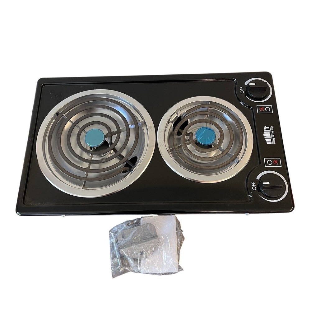 Summit CCE22 Stainless‎ Steel 12"W 2 Burner Induction Coil Cooktop - 230 Volt